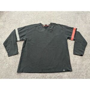 Vintage Nike Pullover Mens XXL Sweater Black V-Neck Long Sleeve‎